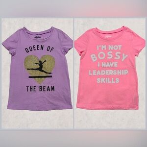 OshKosh B’gosh Set of 2 Girls Graphic Tees- Size 6/6X